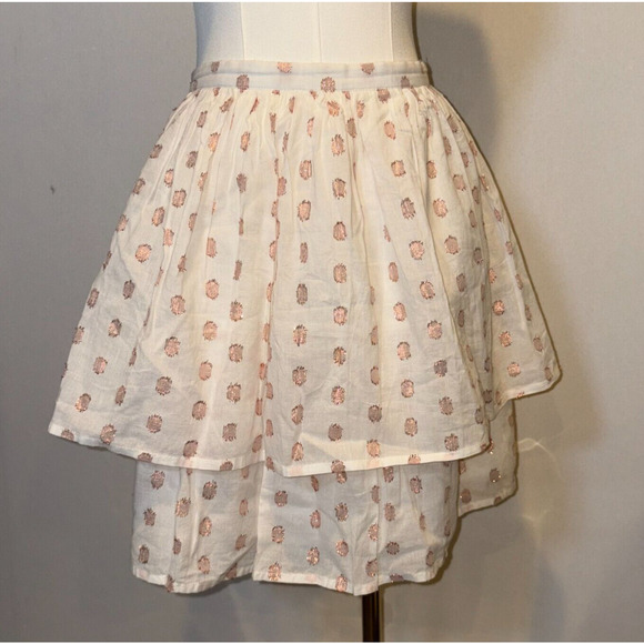 Garance Rose Gold Polka Dot Skirt/Lagenlook/dreamy/cottage/Paris/Lined/beachy - Picture 2 of 4